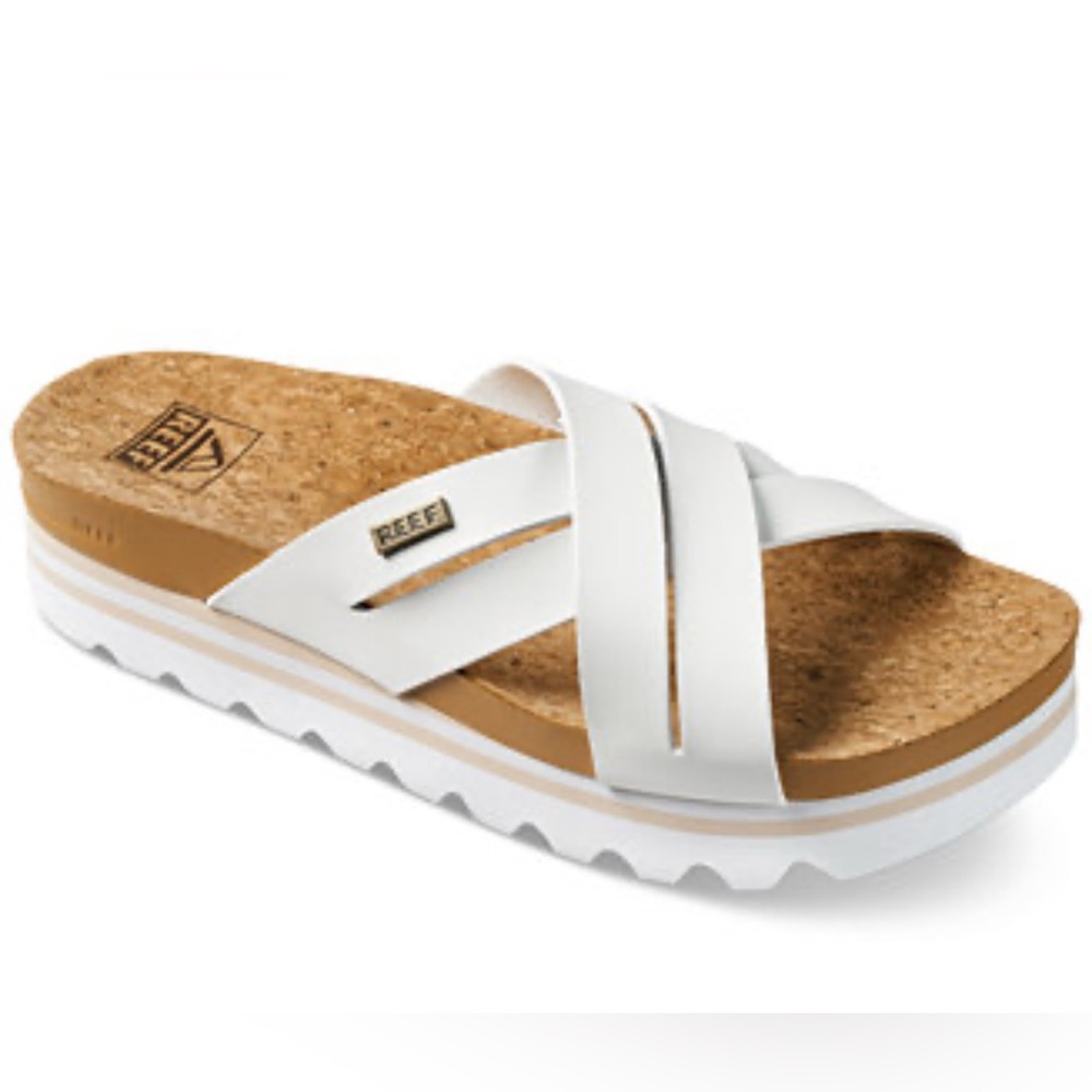 Reef Women's White Cross-Strap Sandals